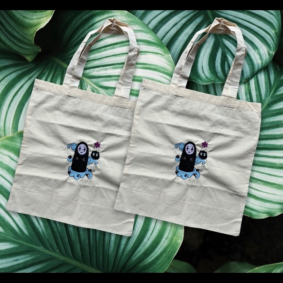 Sprited away characters embroidered Tote bag - Picture 2 of 4